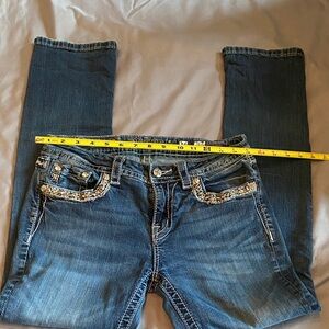 Miss Me Women's Dark Blue cropped Leg Jeans